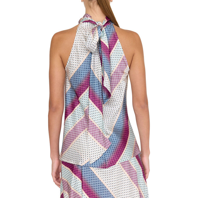 Kelly Sleeveless Satin Stripe Blouse image number null