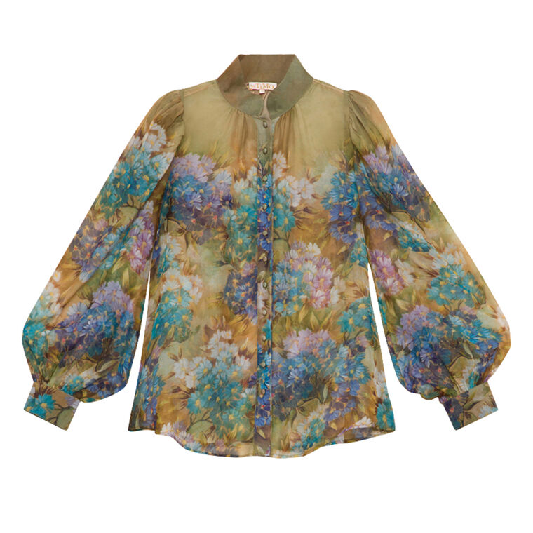 Organza Long Sleeve Blouse image number null