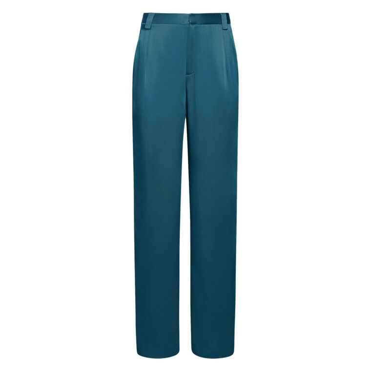 Satin Relaxed Pleated Pant image number null