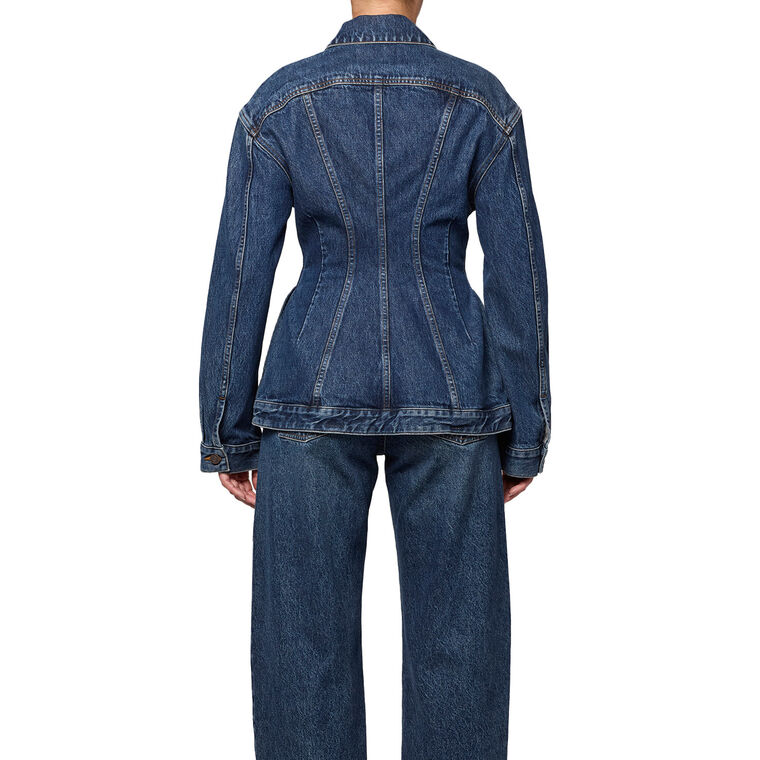 Myra Cinched-Waist Denim Jacket image number null