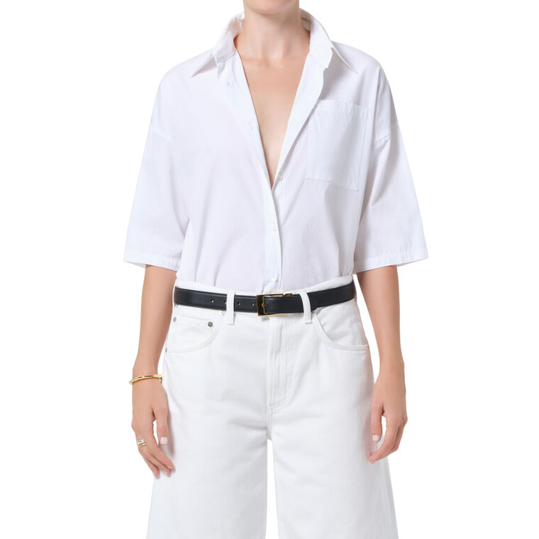 Frances Short Sleeve Cropped Cape Button Up image number null