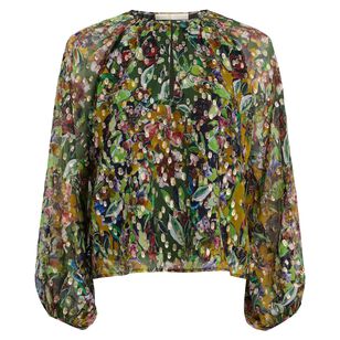 Arabella Long Sleeve Metallic Jacquard Top
