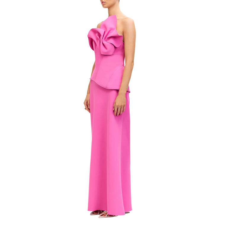 Esher Strapless Sculptural Maxi Dress image number null