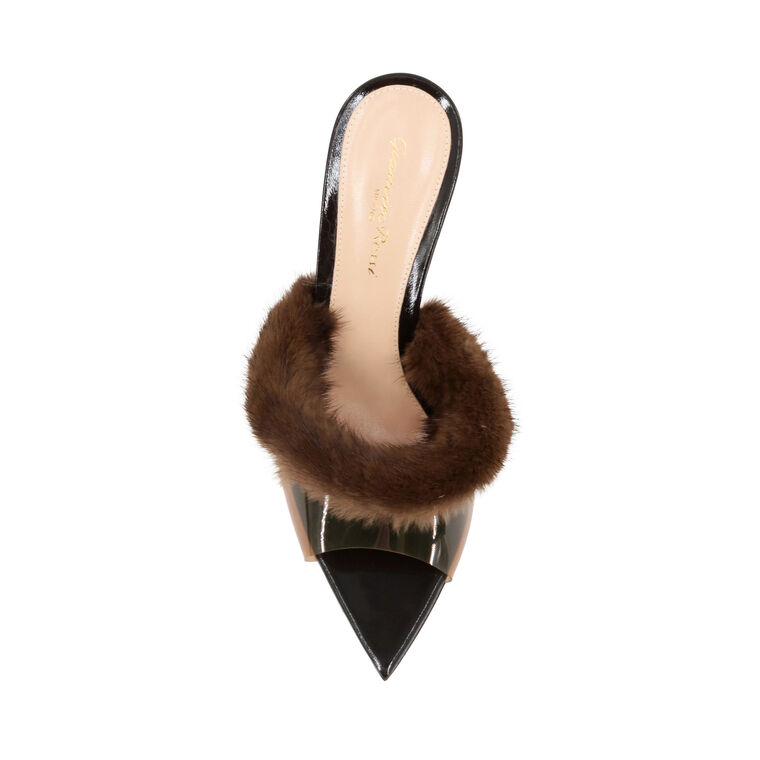 Transparent 85mm Mule With Fur image number null