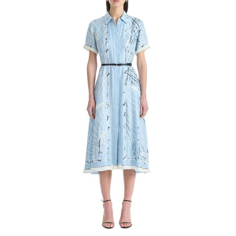 Kiera Short Sleeve Belted A-Line Midi Dress image number null