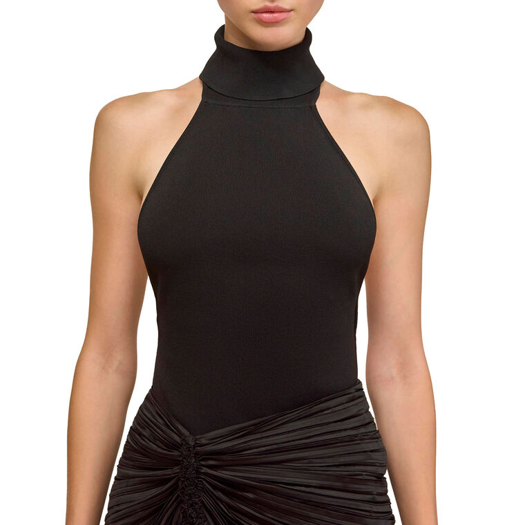 Wake Open-Back Knit Halterneck Top image number null