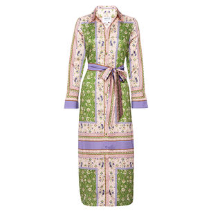 Griselda Long Sleeve Belted Midi Dress