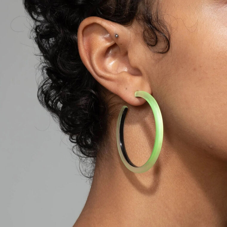 Skinny Lucite Hoop Earrings image number null