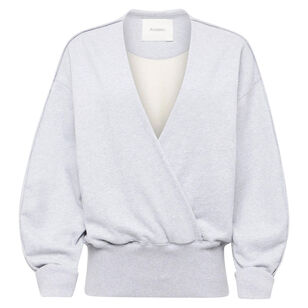Round Wrap-Front Sweatshirt