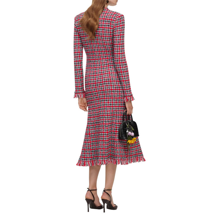 Frayed Knit Midi Dress image number null