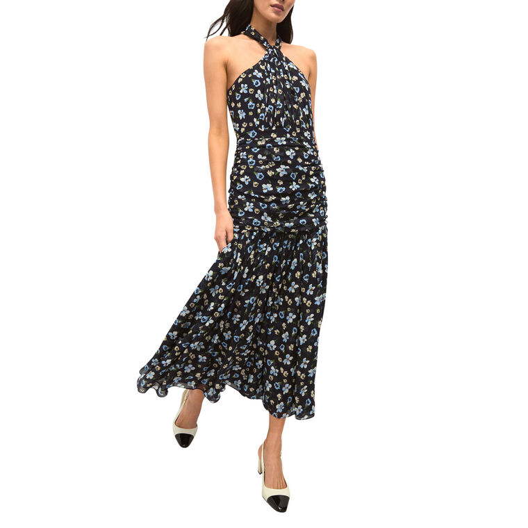 Brock Floral Halter Neck A-Line Midi Dress image number null
