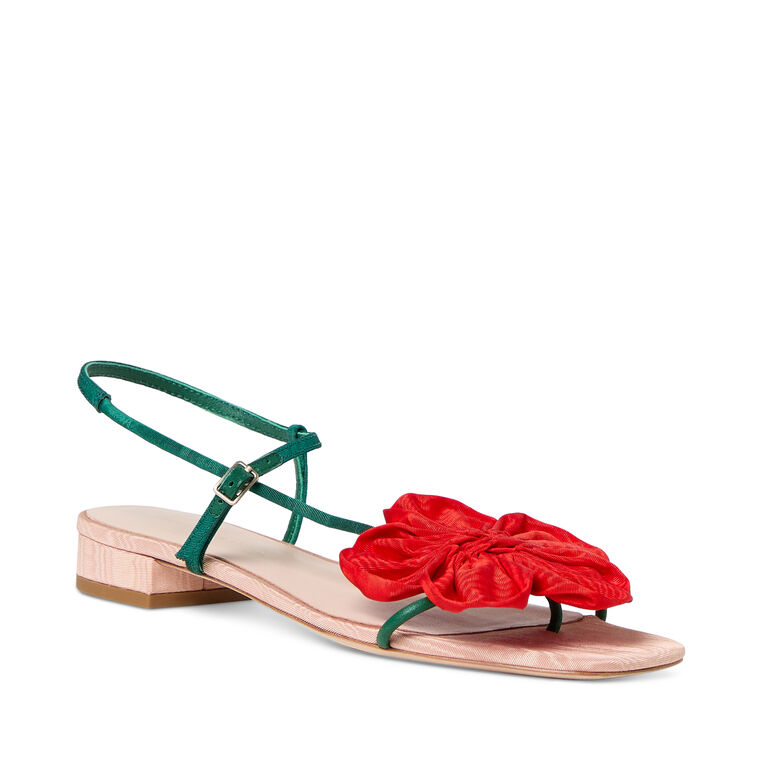 Flower Applique Flat Sandal image number null