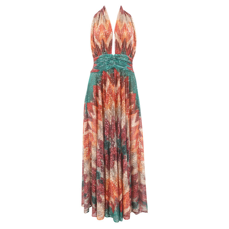 Reyna Sequin Halter Maxi Dress image number null