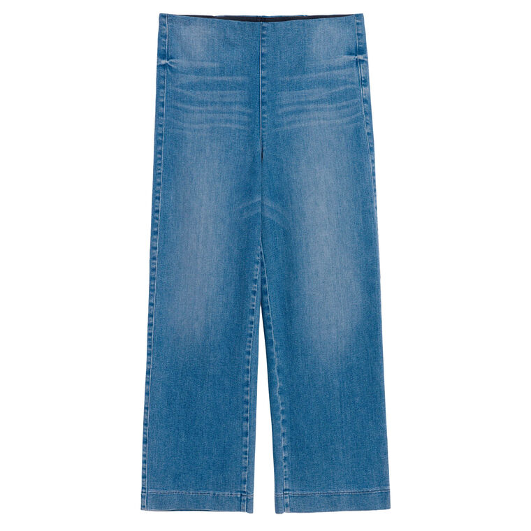 Westport Illusion Cropped Wide-Leg Pull-On Denim Pant image number null