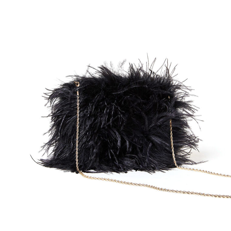 Zahara Mini Feather Clutch image number null