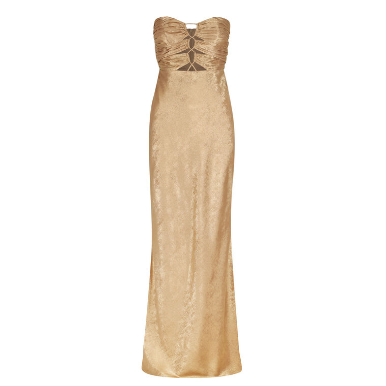 Royale Strapless Lace Up Maxi Dress image number null