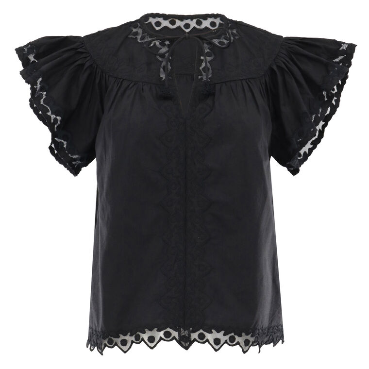 Effie Flutter Sleeve Top image number null