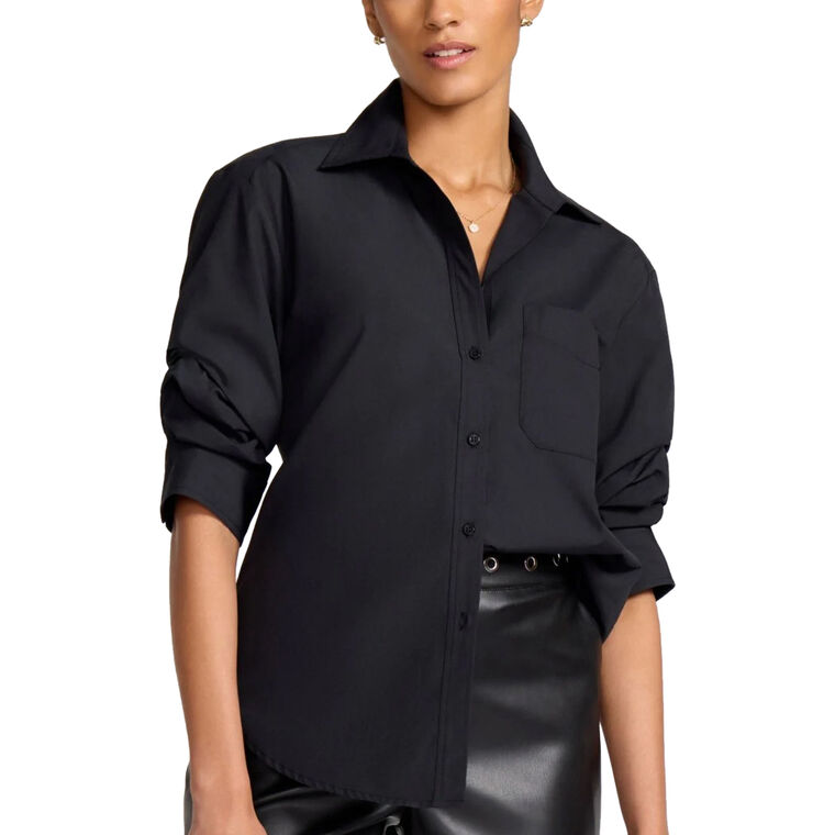 The Pia Scrunched Sleeve Button Down Shirt image number null