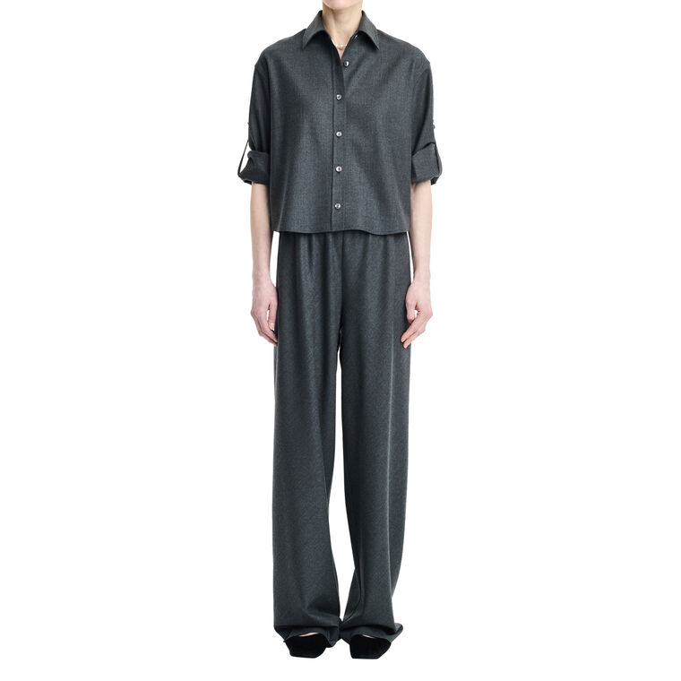 Button Sleeve Crop Shirt image number null