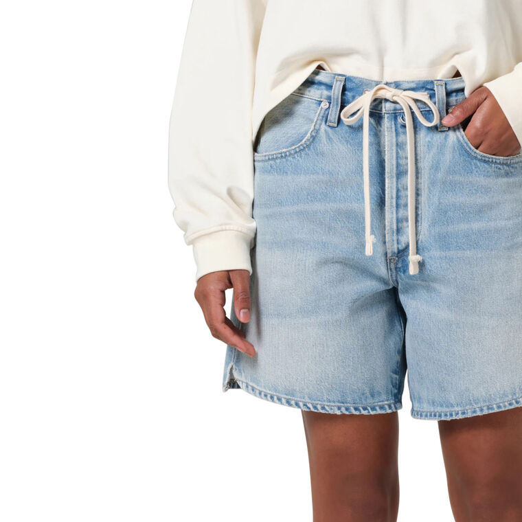Brynn Drawstring Denim Short image number null