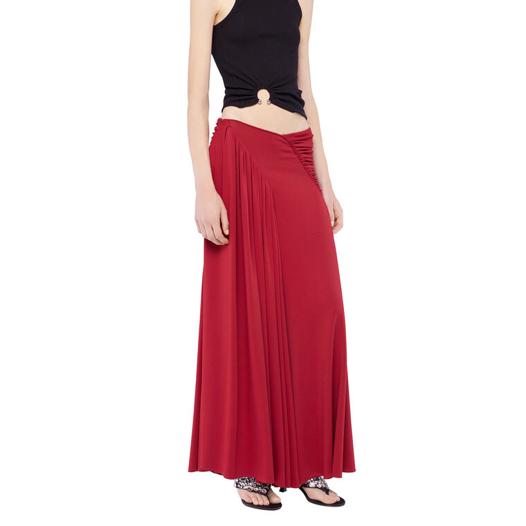 Jersey Maxi Skirt With Ruched Details image number null
