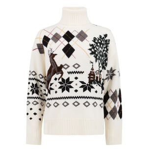 Mixed Fair Isle Roll Neck Sweater