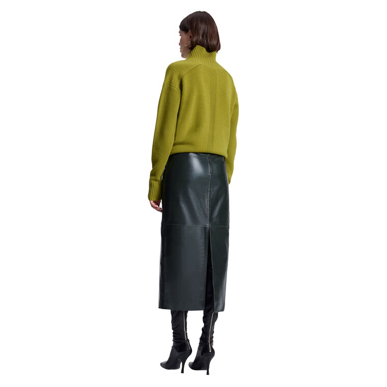 Marta Glossy Leather Midi Skirt image number null