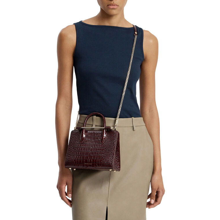 Croc-Embossed Mini Tote image number null