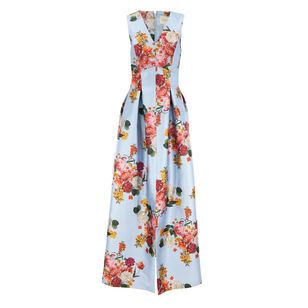 Brooke Sleeveless Box Pleat Gown