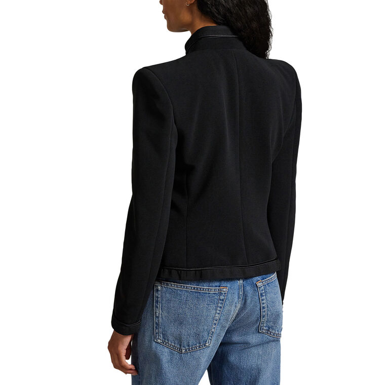 Soutache-Trim Knit Ottoman Blazer image number null