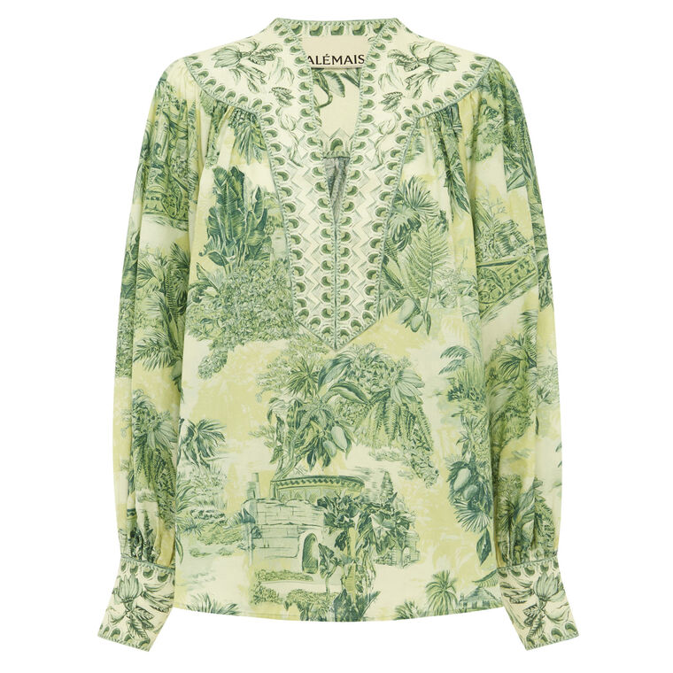 Sara Long Sleeve V-Neck Blouse image number null