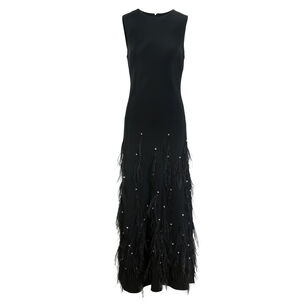 Laney Sleeveless Feather Midi Dress