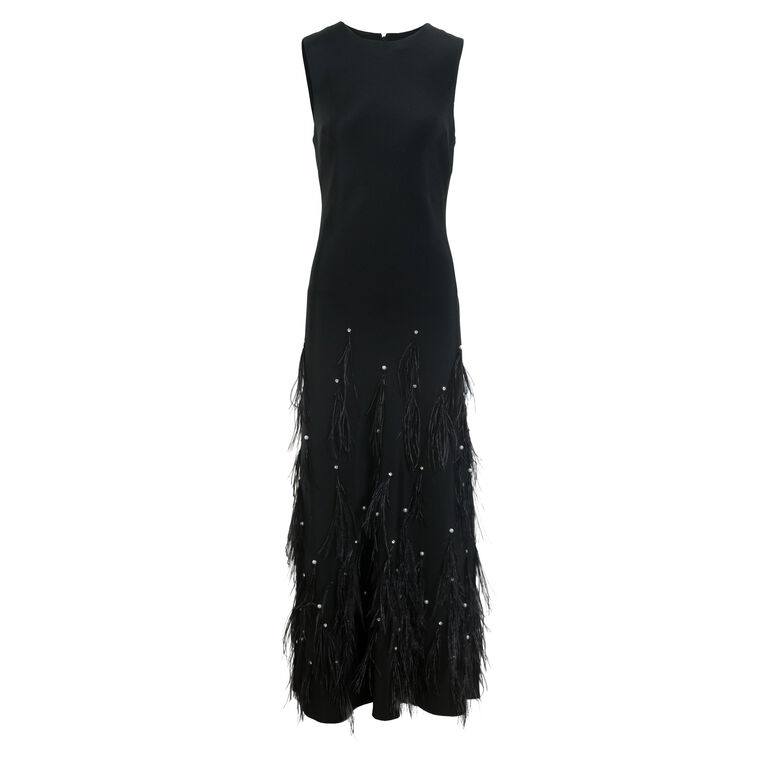 Laney Sleeveless Feather Midi Dress image number null