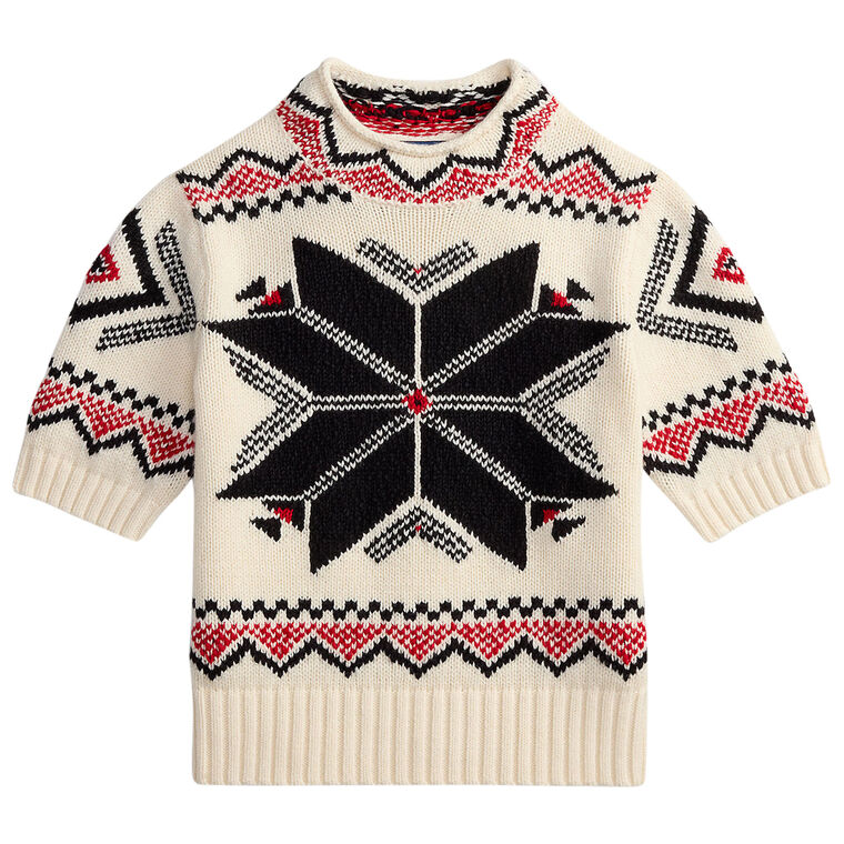 Mock Neck Short Sleeve Pullover Sweater image number null