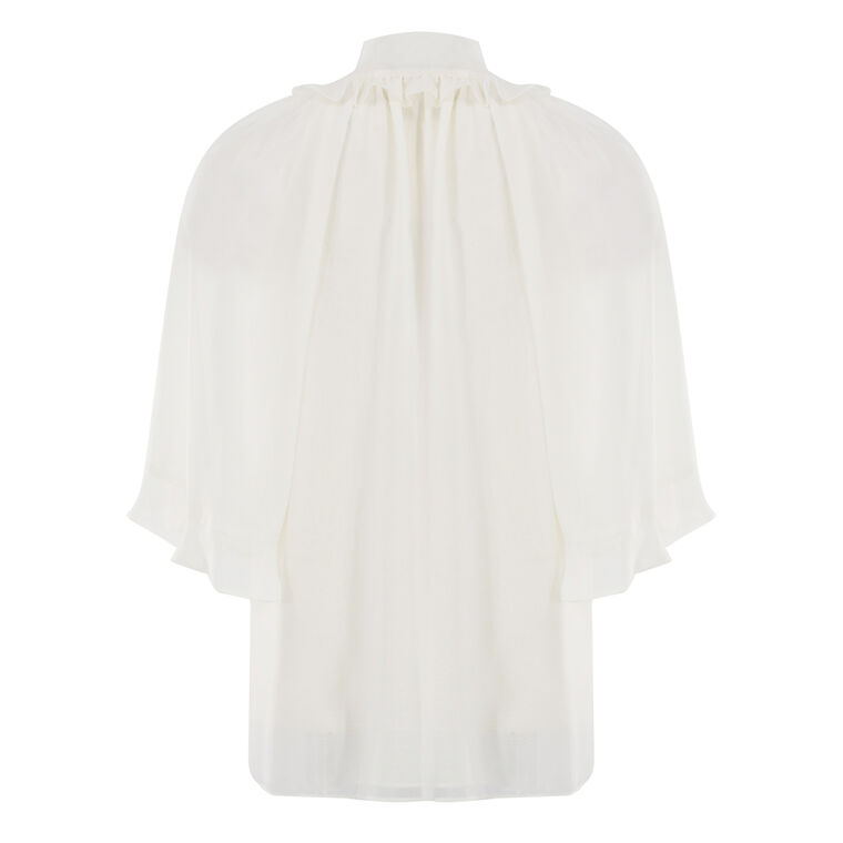 Monaco Ruffle Tie-Neck Blouse image number null