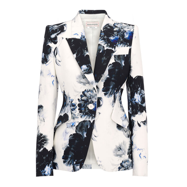 Chiaroscuro Peak Shoulder Print Jacket image number null