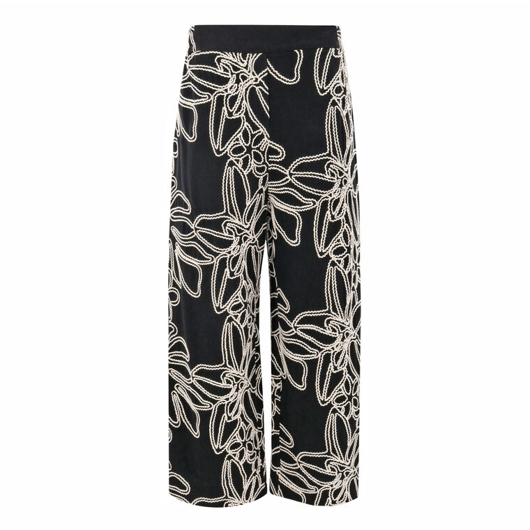 Embroidered Linen Pant image number null
