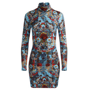 Delora Folded Turtleneck Mini Dress