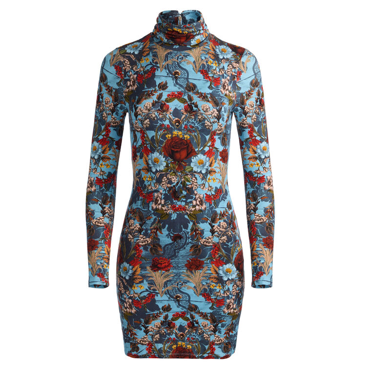 Delora Folded Turtleneck Mini Dress image number null