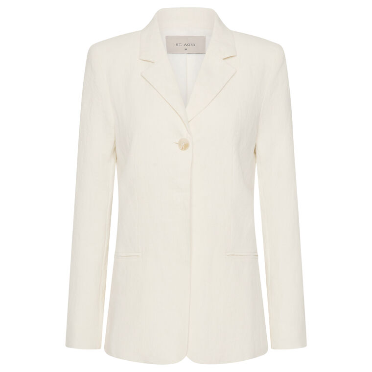 90s Linen Blazer image number null