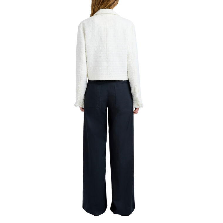 Nima Cropped Jacket In Basket Weave image number null