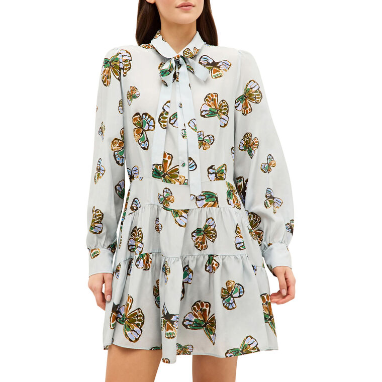 Ulanie Butterfly Print Long Sleeve Mini Dress image number null