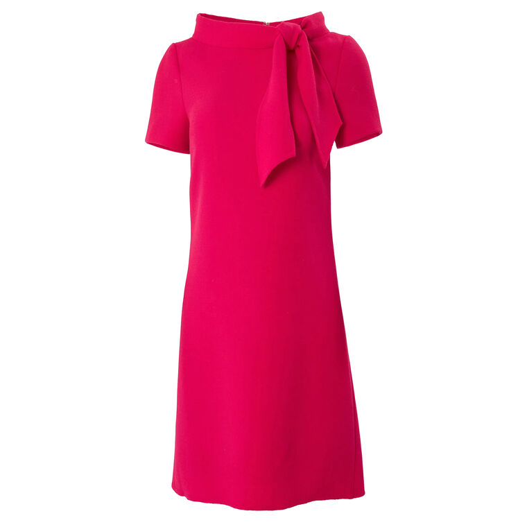 Tie Boat Neck Mini Dress image number null