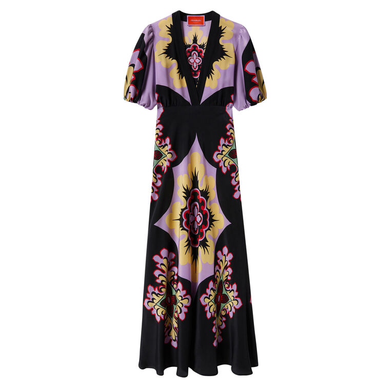 Marlene Short Sleeve Silk Maxi Dress image number null