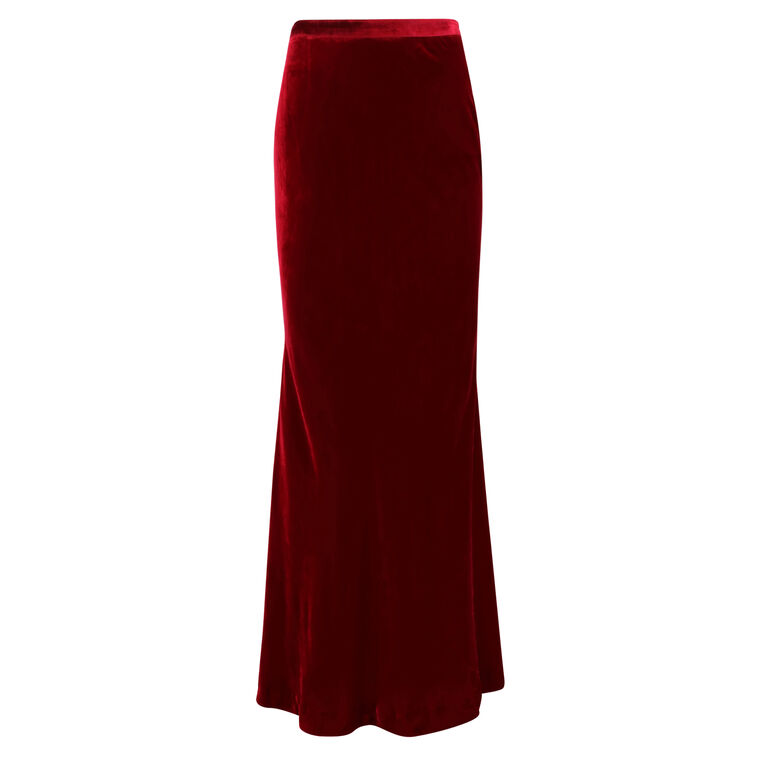 Rabina Velvet Mermaid Maxi Skirt image number null