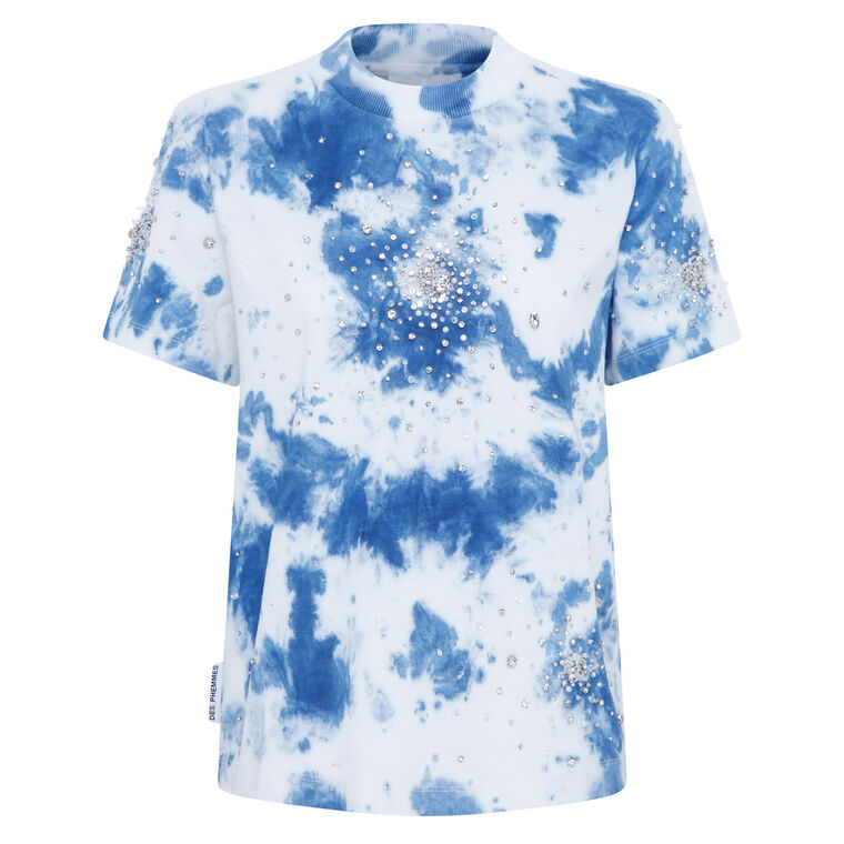 Tie Dye Splash Embroidery Tee image number null