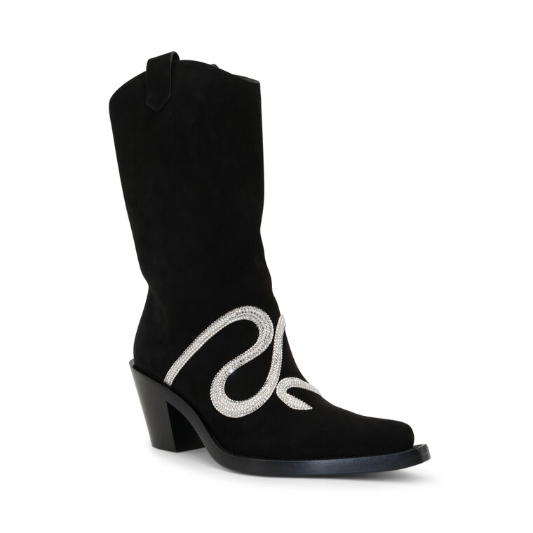 Suede Snake Strass 65mm Western Boot image number null
