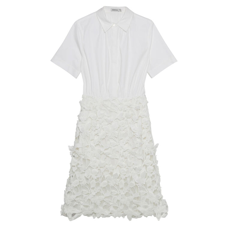 Colette Combo Applique Short Sleeve Midi Dress image number null
