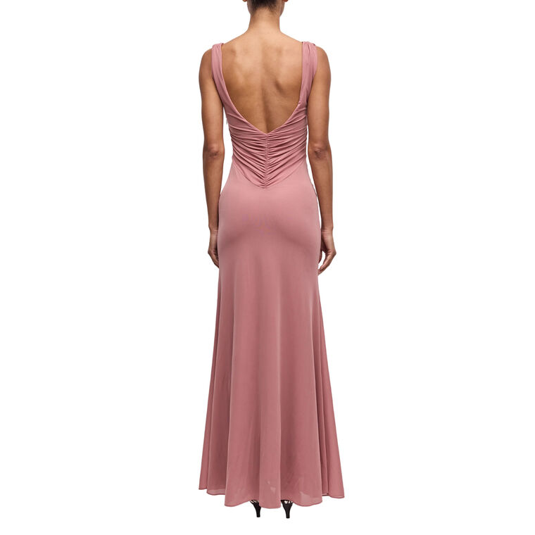 Carnelian Ruched V-Neck Maxi Dress image number null