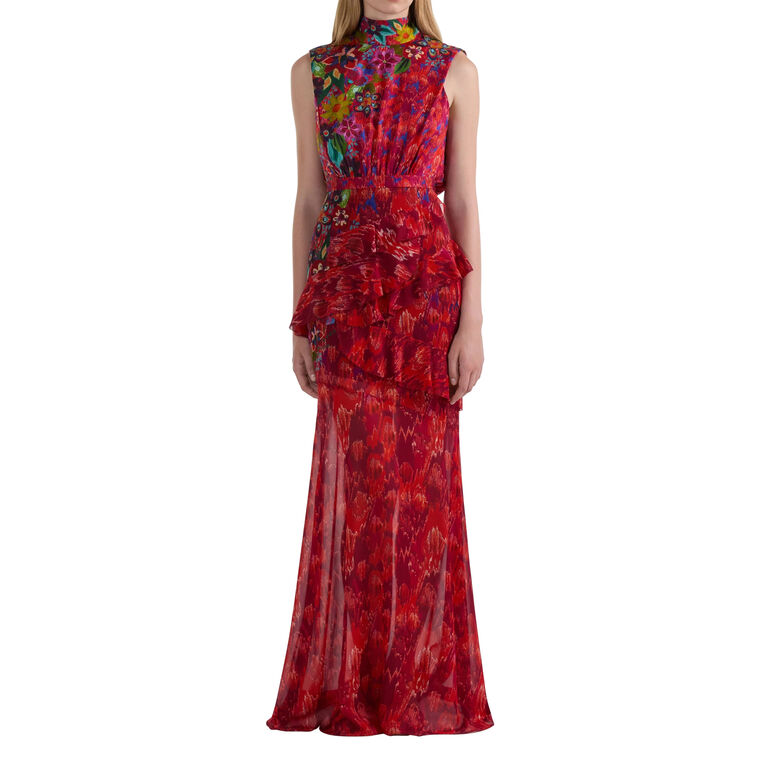 Fleur Ruffle Long Dress image number null